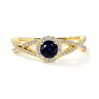 10K Gold Round Cut Custom Infinity Symbol Engagement Ring Gemstone Anniversary Ring-9