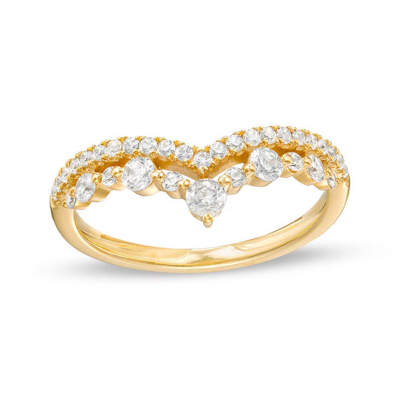 10K Gold Round Cut Diamond Custom Heart Stackable Ring I Color I2 Clarity 3EX IGI Certified-3