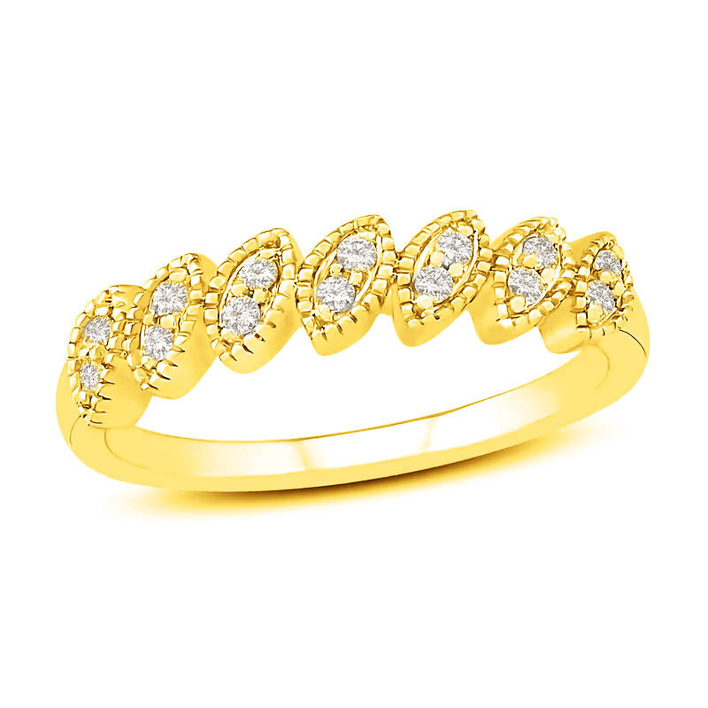 Anel empilhável personalizado com diamantes em corte redondo de ouro 14K, cor I3, clareza I3EX, certificado IGI-1