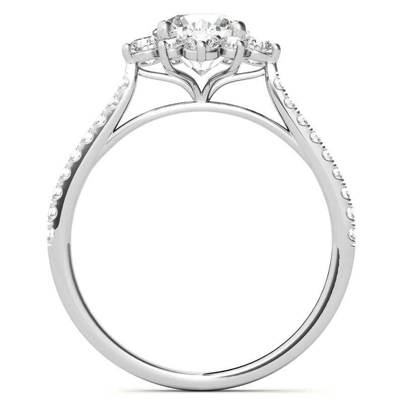 10K Gold Round Cut Snowflake Moissanite Engagement Ring-6
