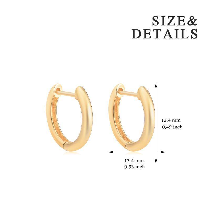 10K Gold Round Hoop Earrings-2