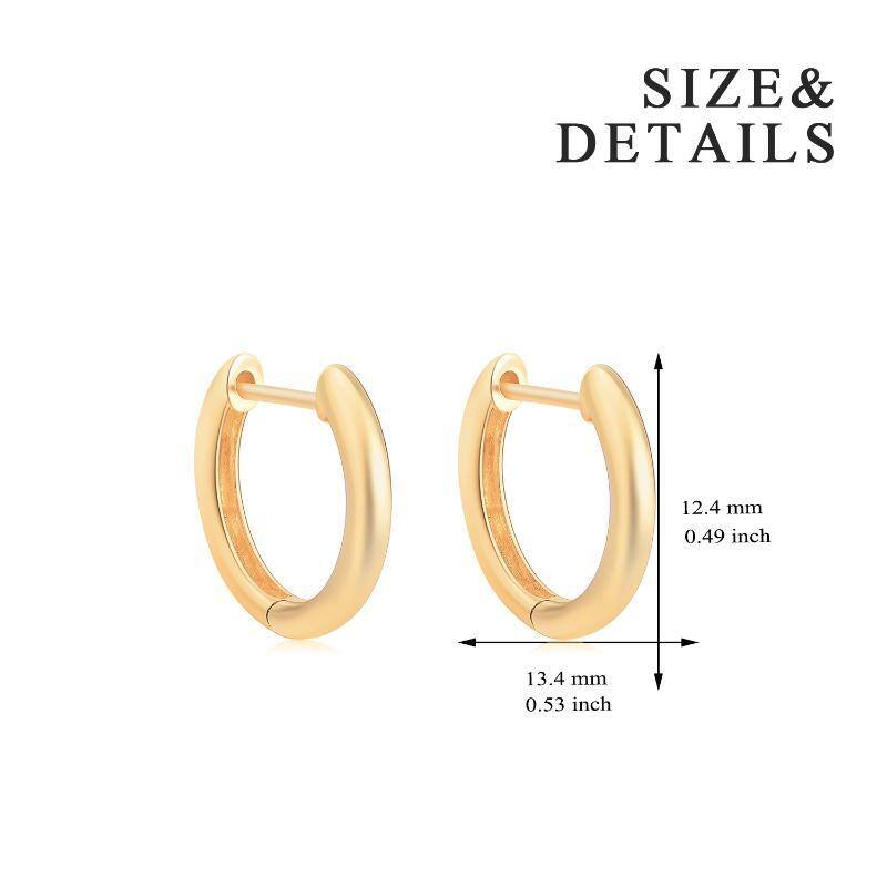 14K Gold Round Hoop Earrings-2