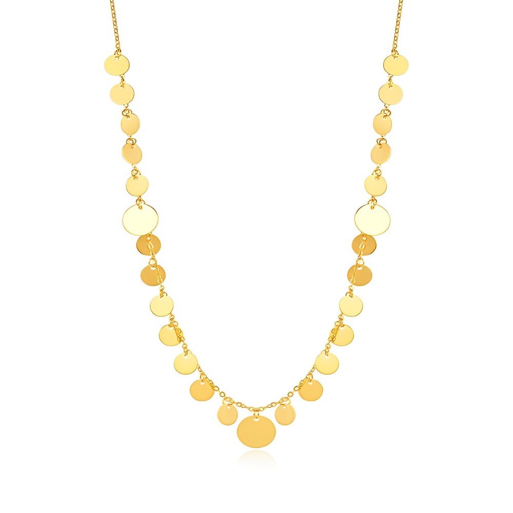 Sterling Silver with Yellow Gold Plated Round Metal Choker Necklace-1