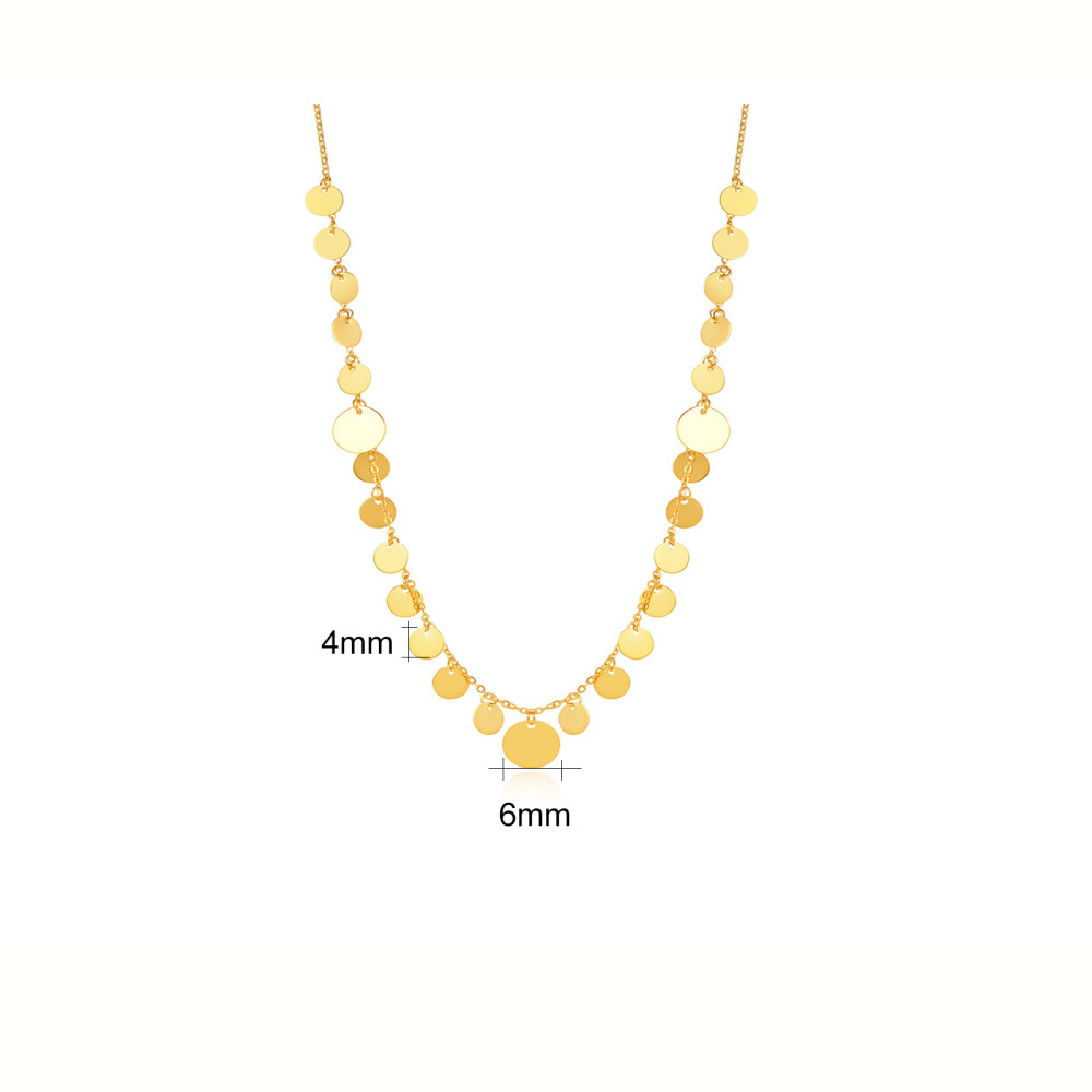 Sterling Silver with Yellow Gold Plated Round Metal Choker Necklace-8