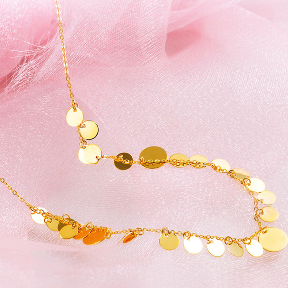 Sterling Silver with Yellow Gold Plated Round Metal Choker Necklace-9
