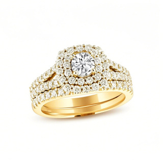 10K Gold Round Moissanite Wedding Ring-26