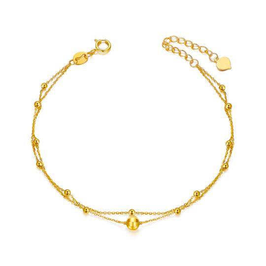 Pulseira com camadas redondas/esféricas em ouro de 18K