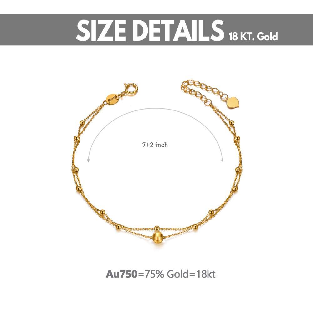 Pulseira com camadas redondas/esféricas em ouro de 14K-5
