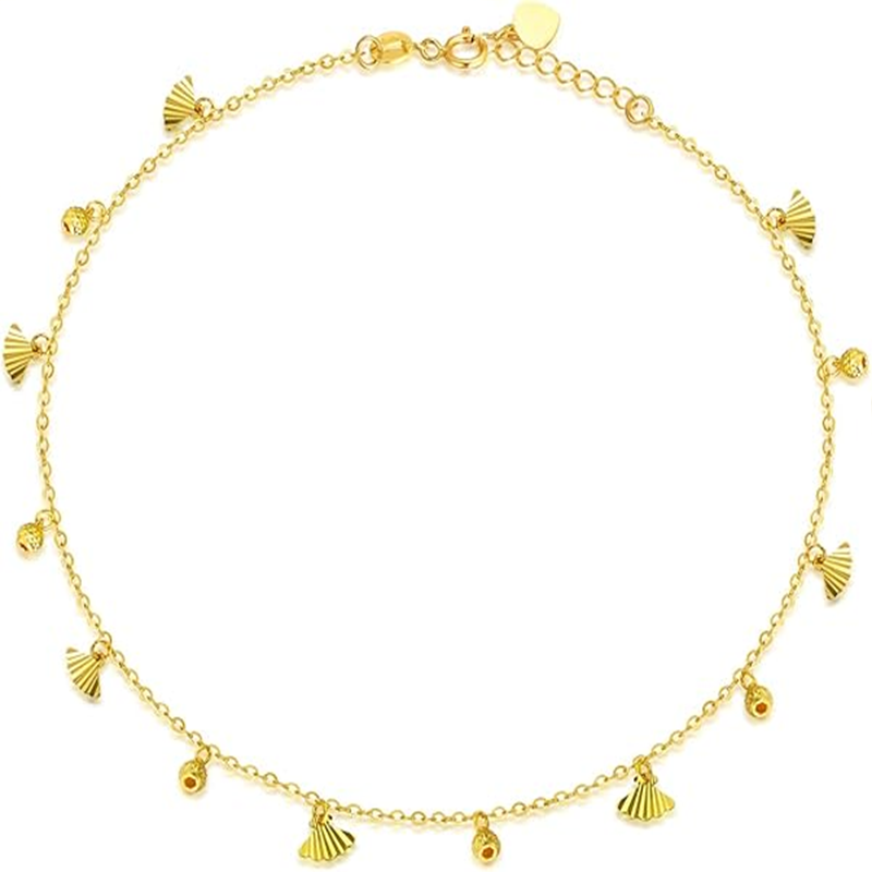 10K Gold Shell Single Chain Anklet-1