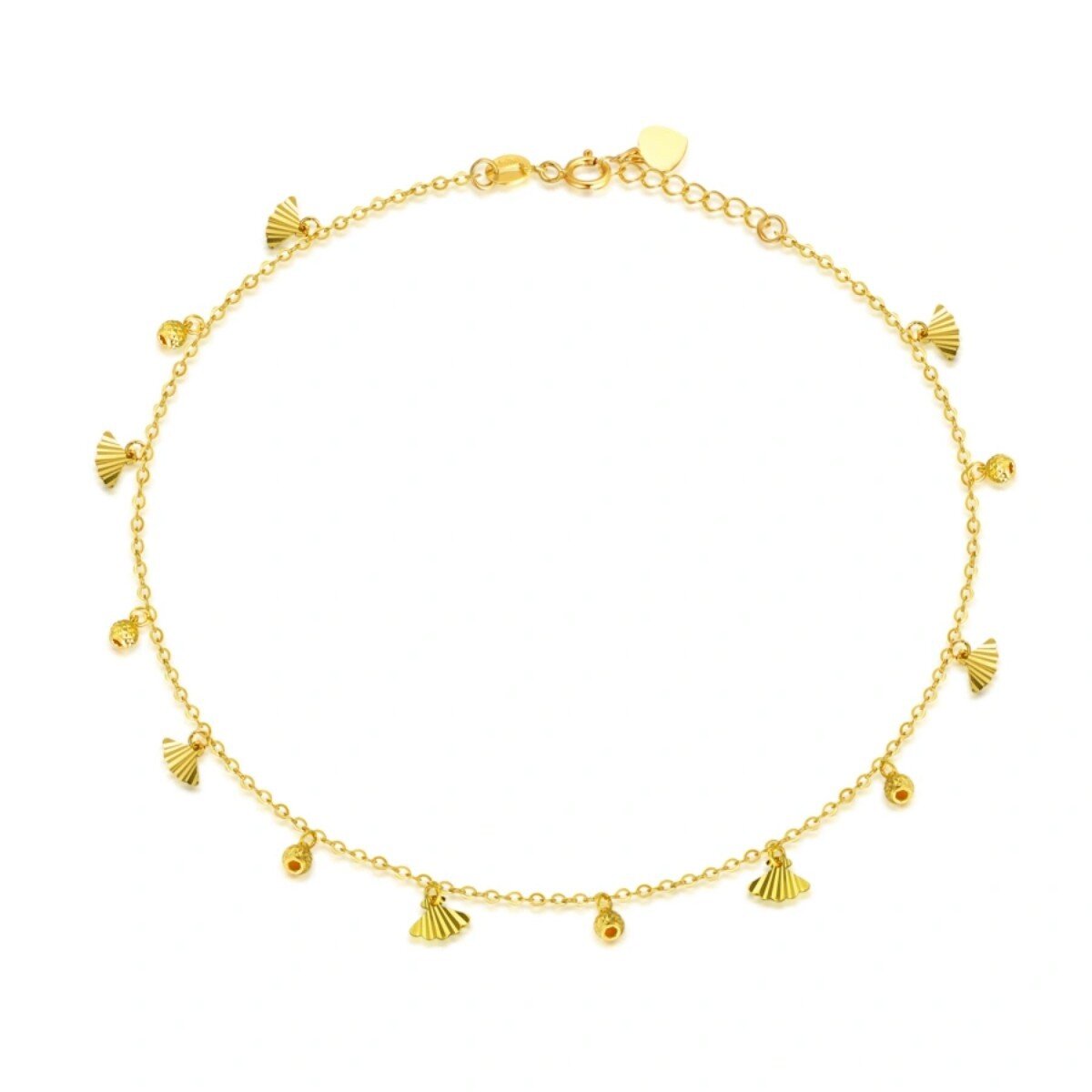 10K Gold Shell Single Chain Anklet-1