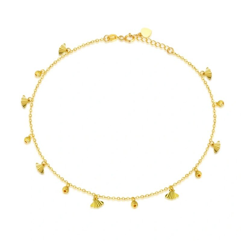 10K Gold Shell Single Chain Anklet-14