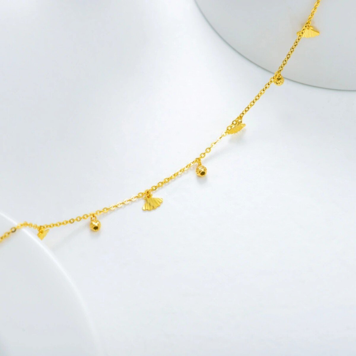 10K Gold Shell Single Chain Anklet-5