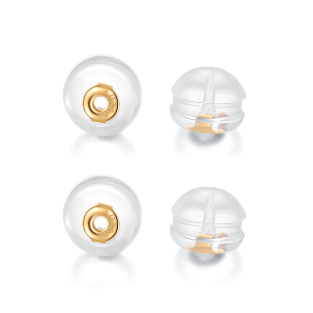 18k Gold Silicone Earring Backs Replacements-1