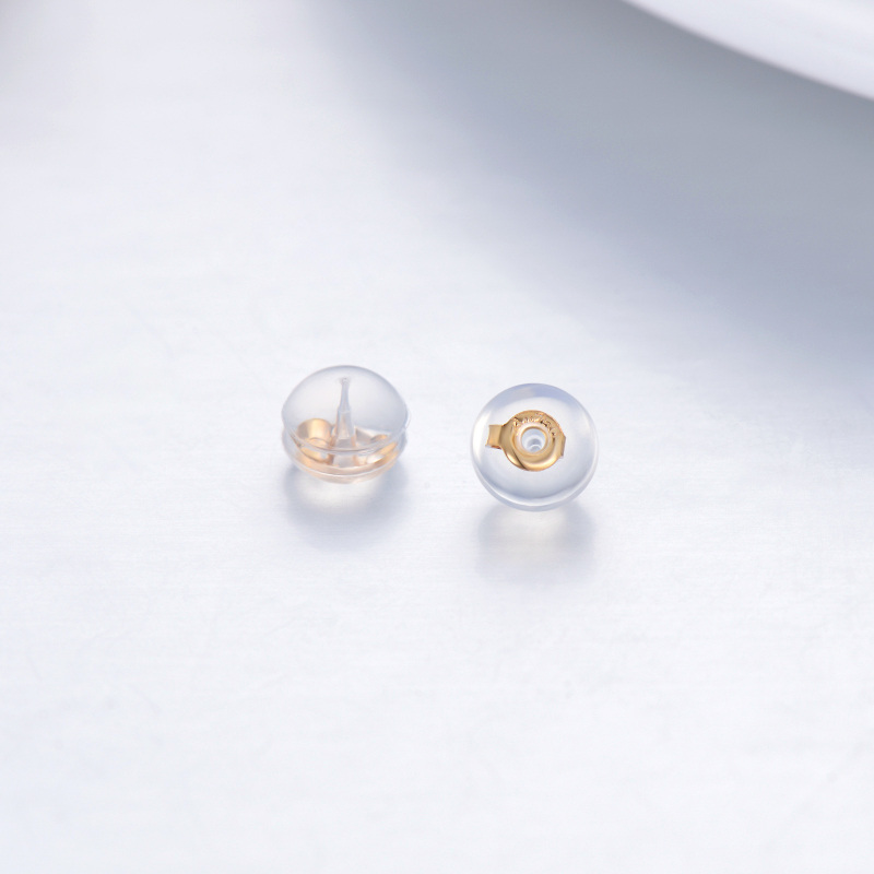 10K Gold Silicone Earring Backs Replacements-3
