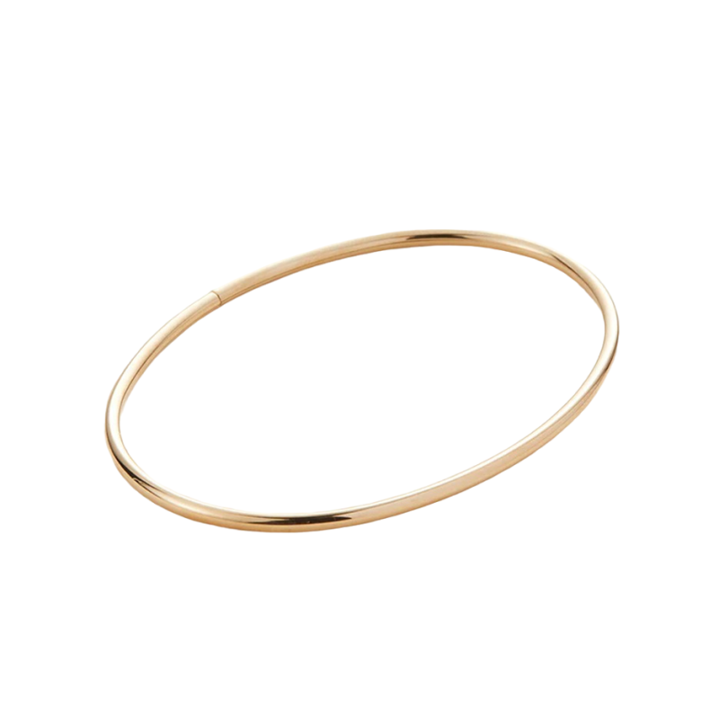 Sterling Silver with Yellow Gold Plated Single Bangle Bracelet Ankelet 3mm-3