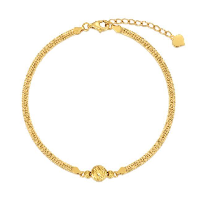 18K Gold Single Chain Anklet-1