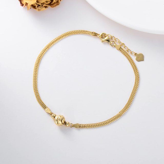 18K Gold Single Chain Anklet-2