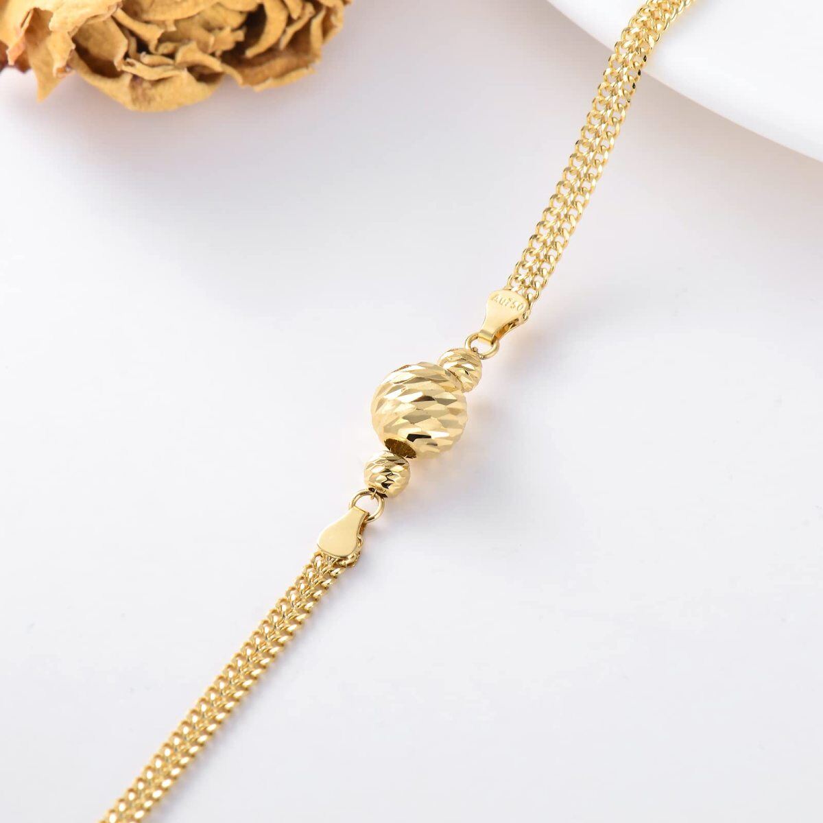 18K Gold Single Chain Anklet-3