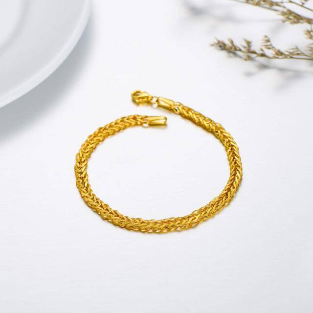 18K Gold Single Chain Anklet-3