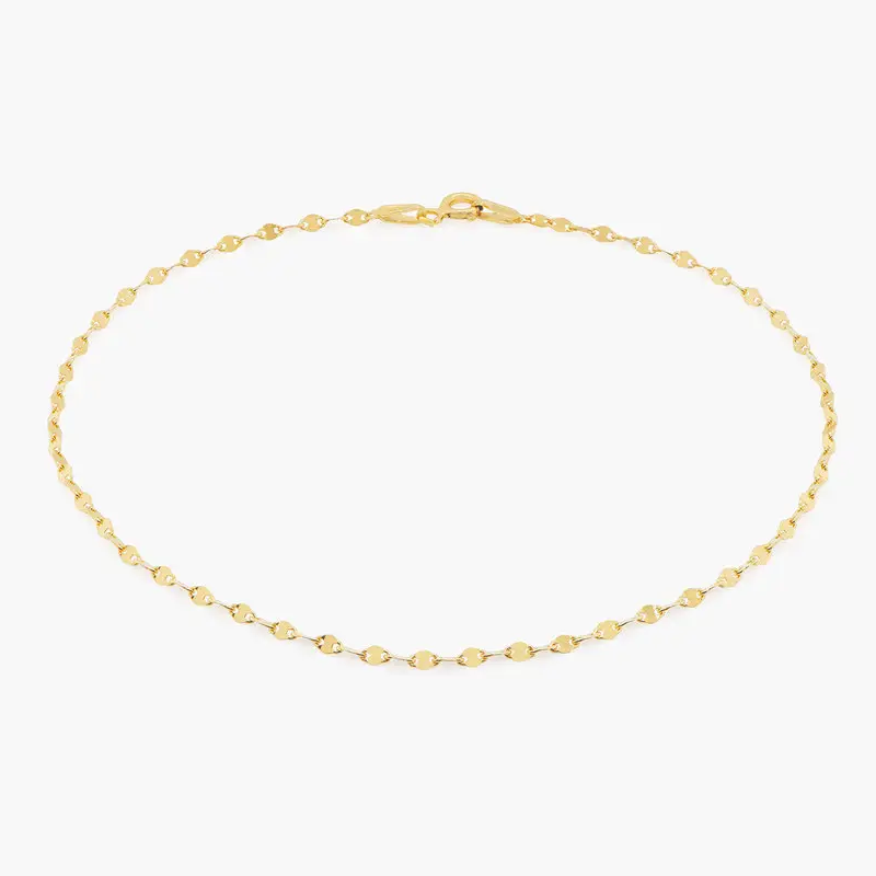 Gold Vermeil Single Chain Anklet for Women-1