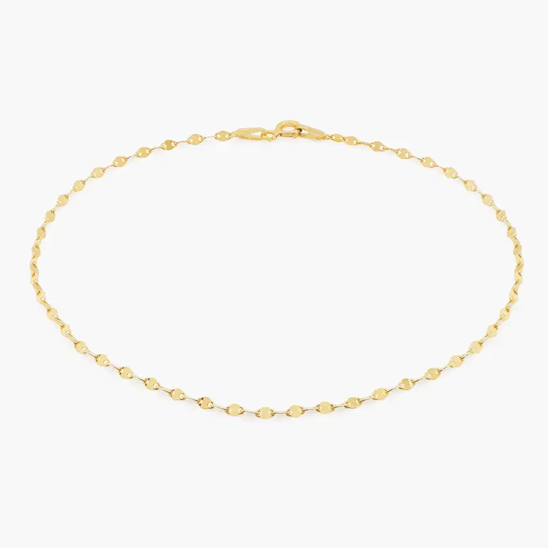 Gold Vermeil Single Chain Anklet for Women-11