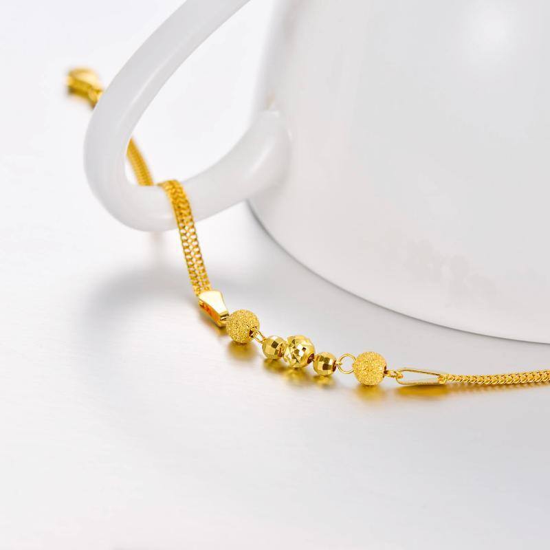 10K Gold Single Layer Anklet-3