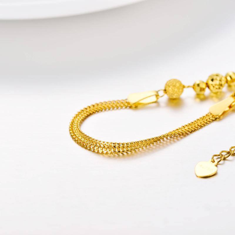 10K Gold Single Layer Anklet-5