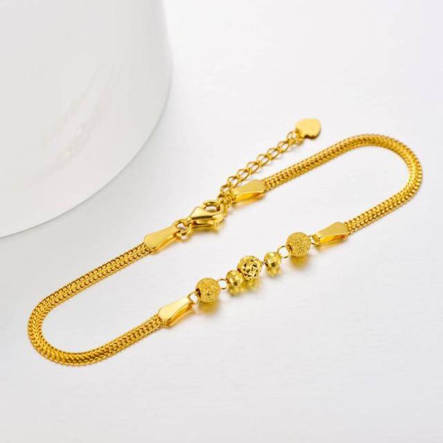 Bracelet de cheville en or 18K à une couche-6