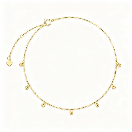 Tornozeleira com pendente de camada única em ouro 10K