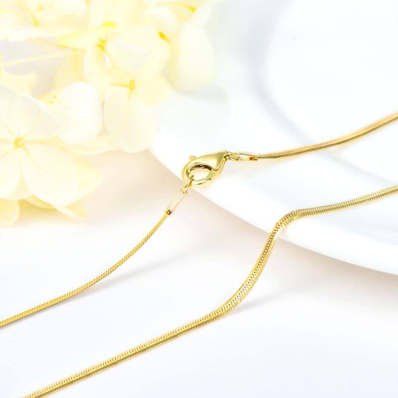 Colar de Corrente de Cobra em Ouro 10K-3