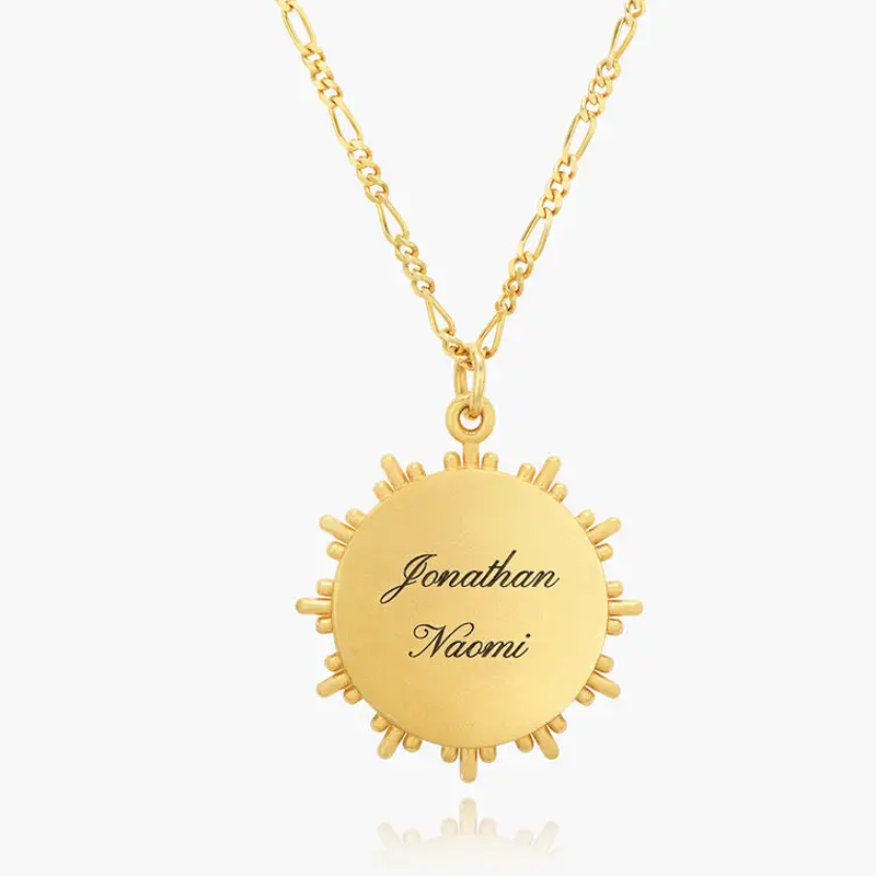 Gold Vermeil Schneeflocken Halskette für Frauen Männer-3