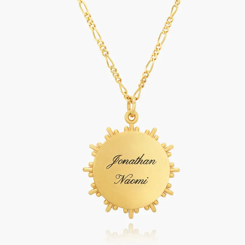 Gold Vermeil Snowflake Necklace for Women Men-3