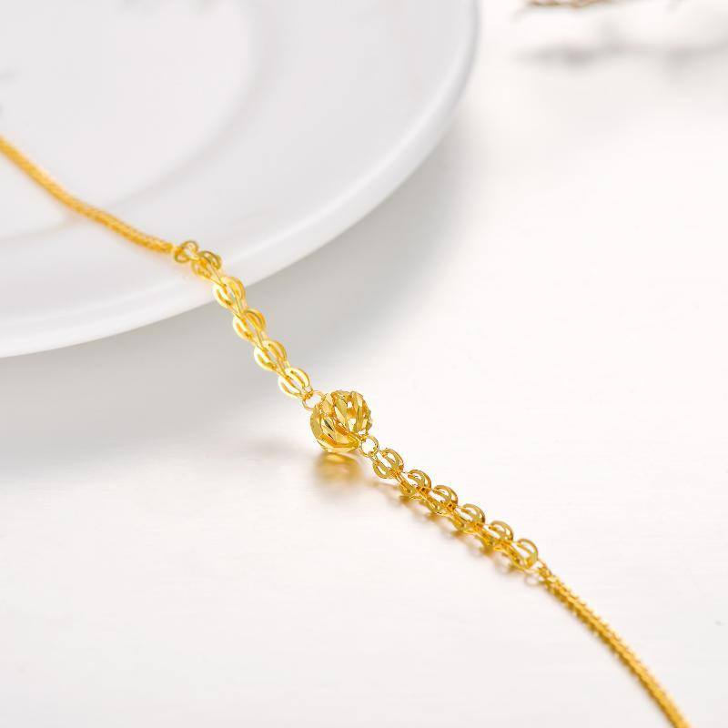 10K Gold Spherical Charm Bracelet-4
