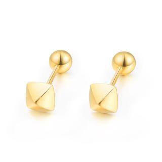 10K Gold Square Stud Earrings-58