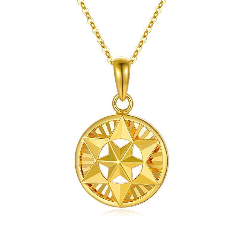 Collar Colgante Moneda Estrella Oro 18K-1