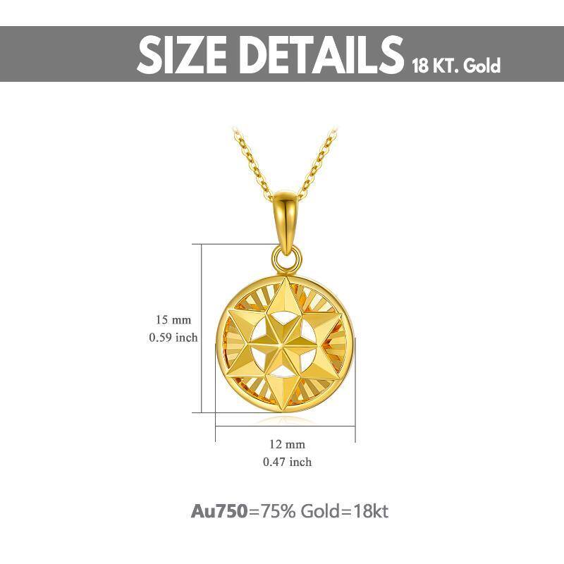 10K Gold Star Coin Pendant Necklace-7