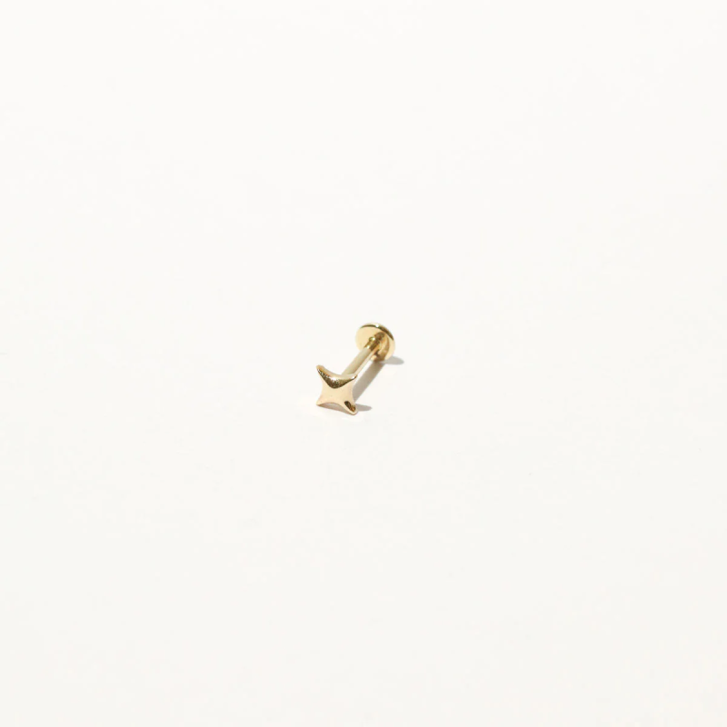 Sterling Silver with Yellow Gold Plated Star Helix Piercing-3