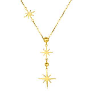 14K Gold Star Non-adjustable Y-Necklace-42