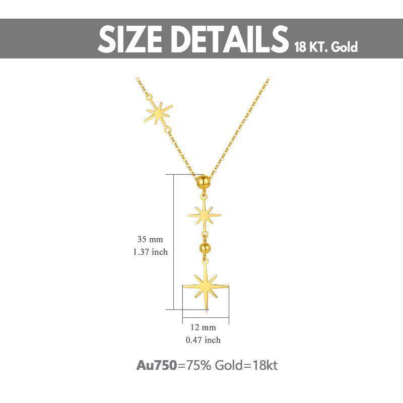 14K Gold Star Non-adjustable Y-Necklace-5