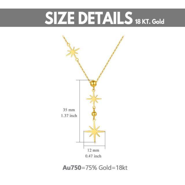 Collier en Y non ajustable en or 18K avec étoile-7