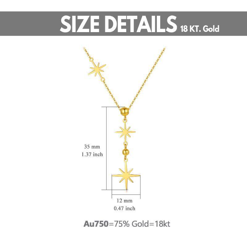 10K Gold Star Non-adjustable Y-Necklace-5