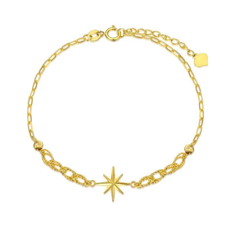 18K Gold Star Pendant Bracelet-1