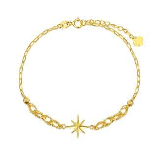 10K Gold Star Charm Bracelet-46