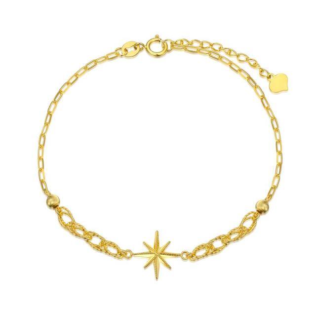 18K Gold Star Pendant Bracelet-3