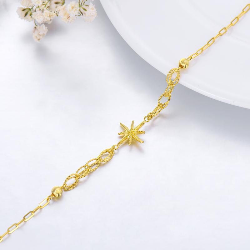 10K Gouden Ster Hanger Armband-4
