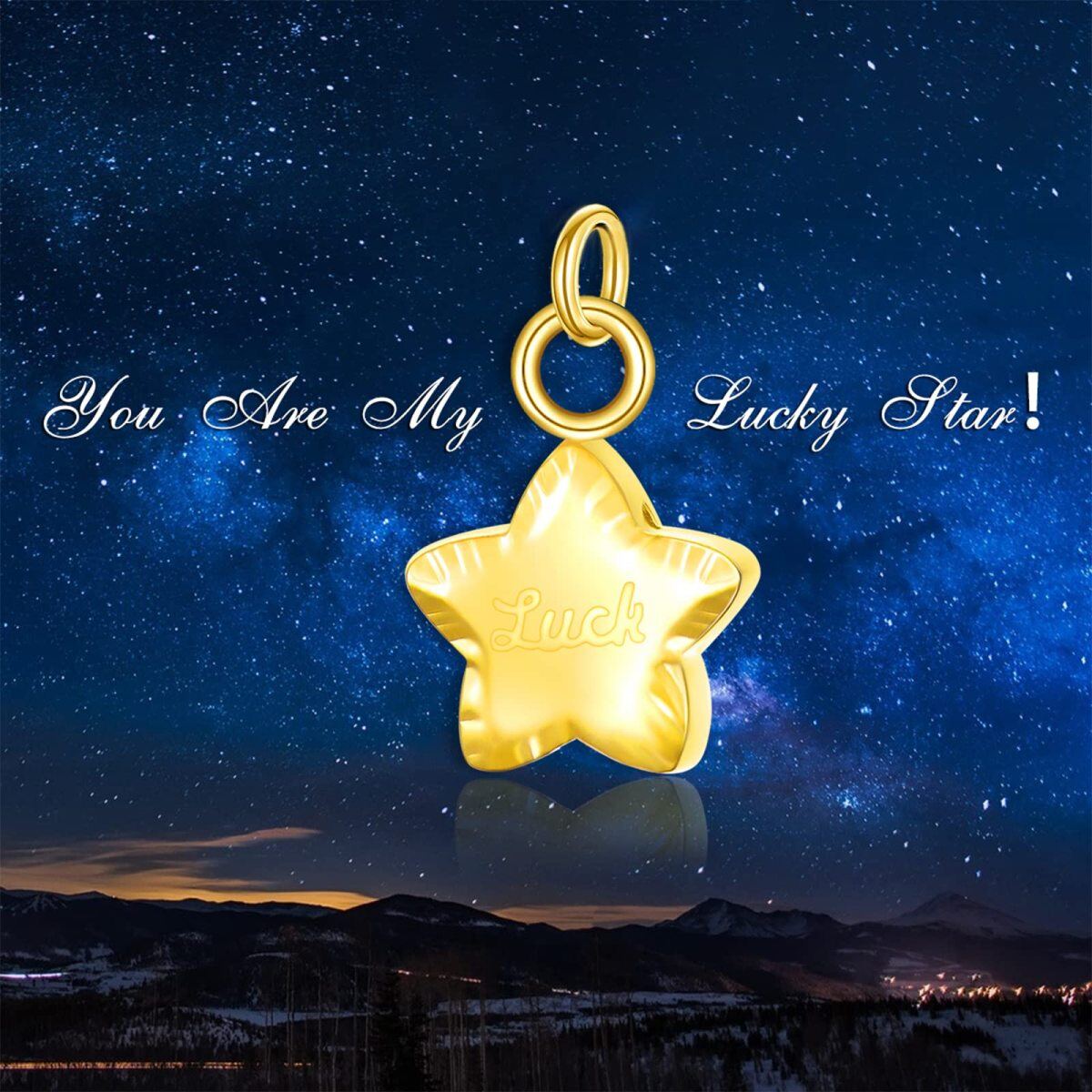 10K Gold Star Pendant Charms-3