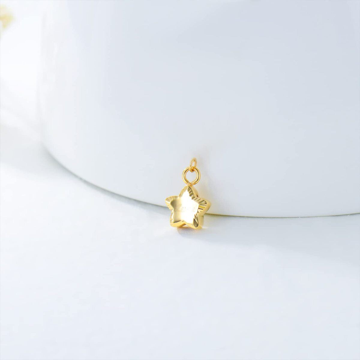 10K Gold Star Pendant Charms-4