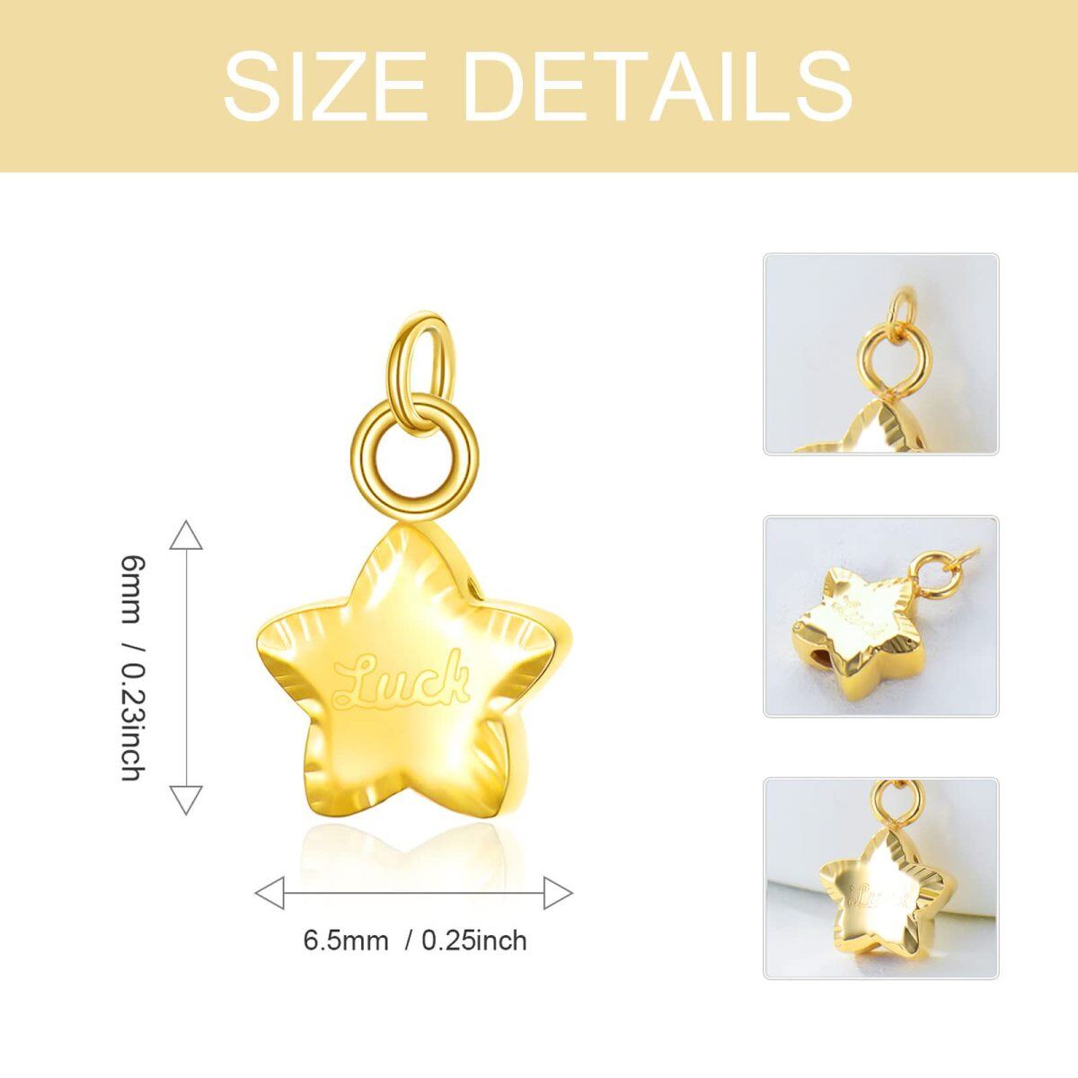 18K Gold Star Pendant Charms-6