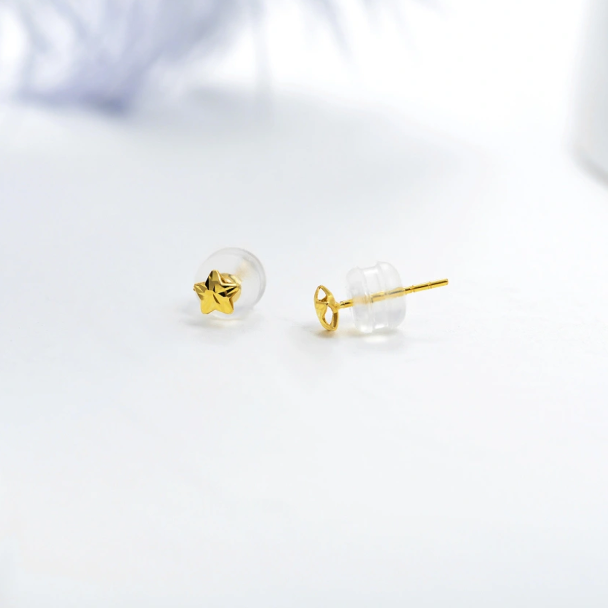 10K Gold Star Stud Earrings-3