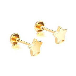 10K Gold Star Stud Earrings-56